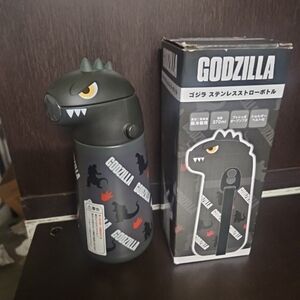 Toho Godzilla Stainless Steel Straw Bottle  Insulated Water Bottle 370ml